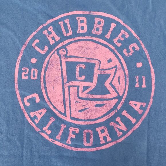 Chubbies Mens SIZE M Blue Pink T-Shirt California Short Sleeve Unisex - Picture 4 of 8